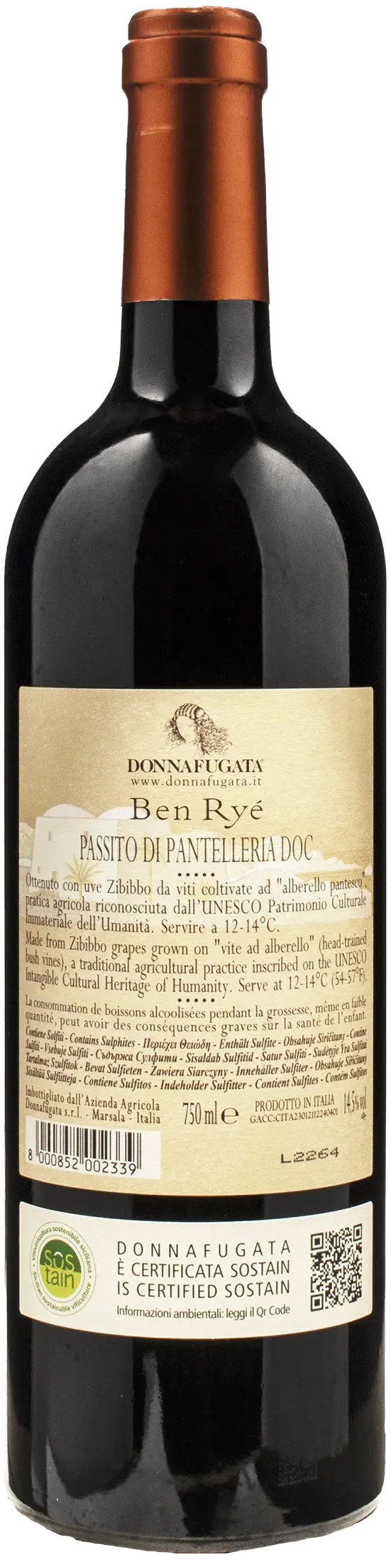 Donnafugata Passito di Pantalleria Ben Rye 0.75L 2022 - Image 2