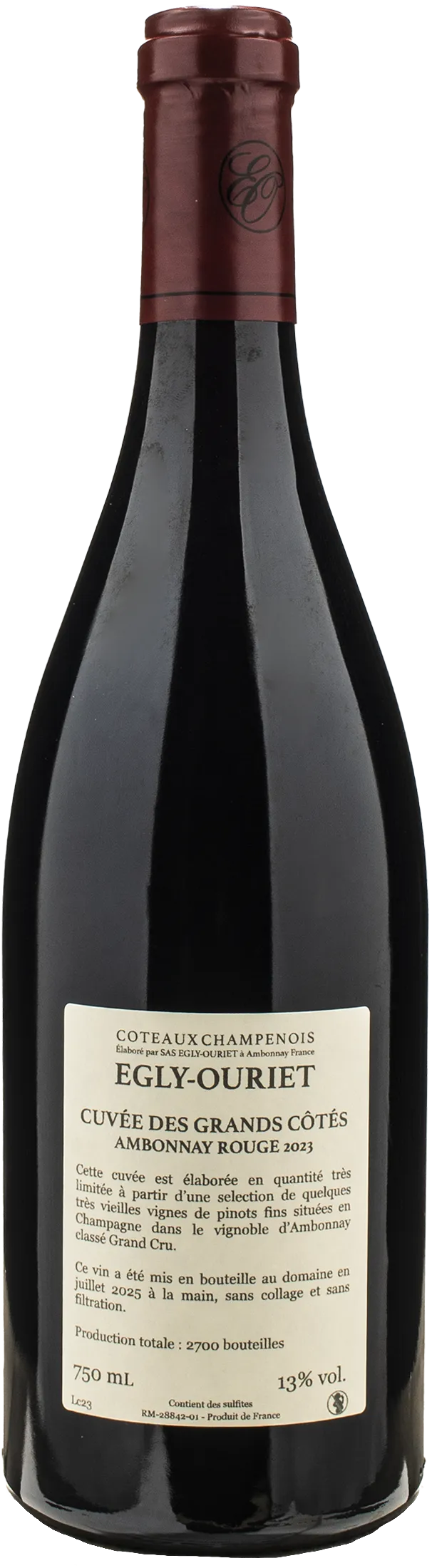 Egly Ouriet Coteaux Champenois Ambonnay Rouge Cuvee des Grands Cotes 2023 - Image 2