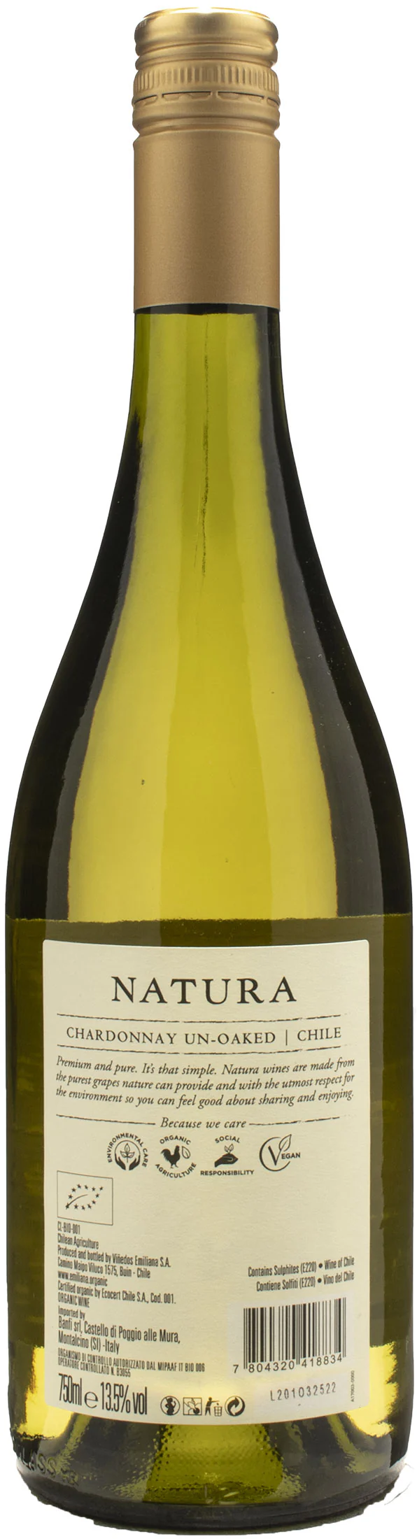 Emiliana Natura Chardonnay Un-Oaked Bio 2022 - Image 2