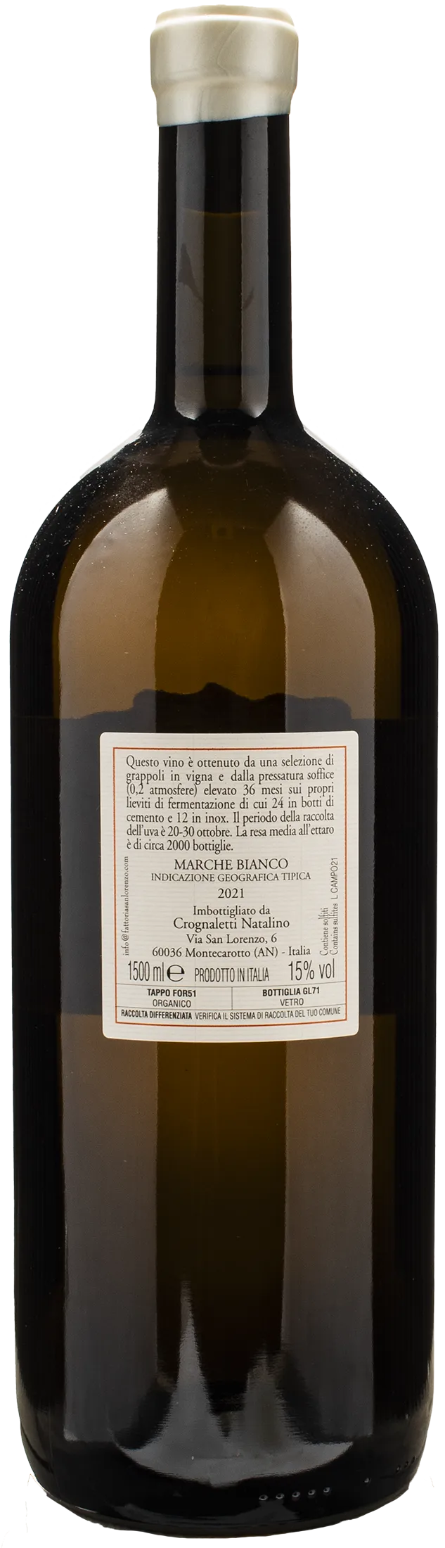 Fattoria San Lorenzo Campo delle Oche Elevato 36 Mesi Sui Propri Lieviti Magnum 2021 - Image 2