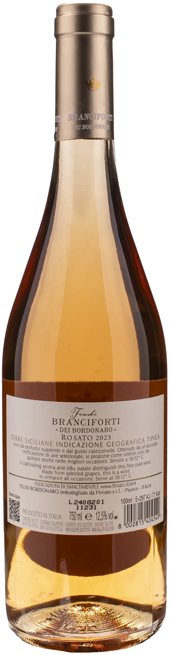 Feudi Branciforti dei Bordonaro Rosato 2023 - Image 2