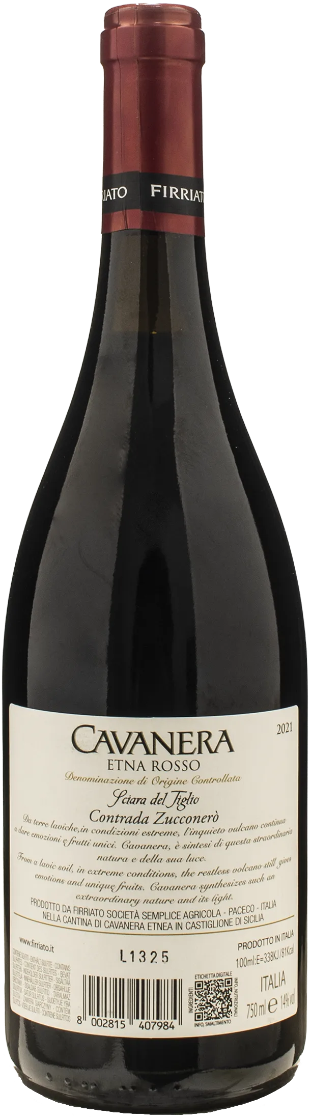 Firriato Cavanera Etna Rosso Contrada Zucconero 2021 - Image 2