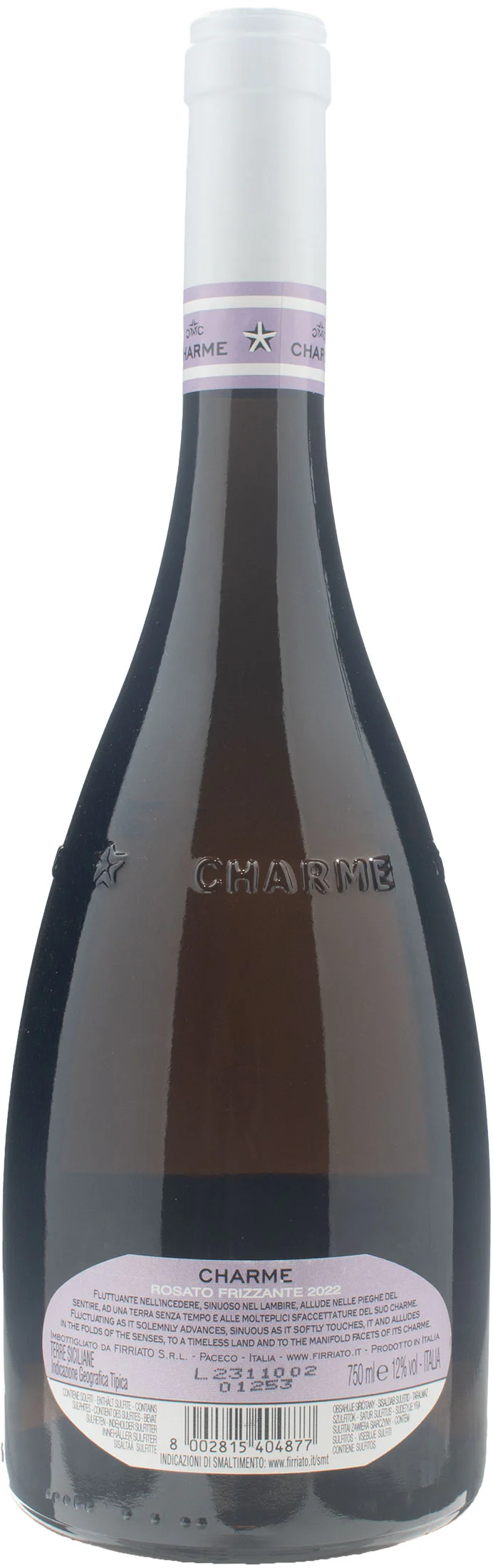 Firriato Charme Rosato Frizzante 2022 - Image 2