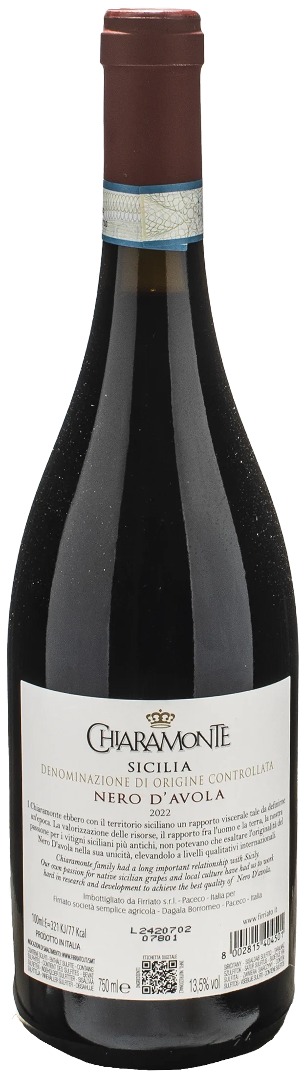 Firriato Chiaramonte Nero D'Avola 2022 - Image 2