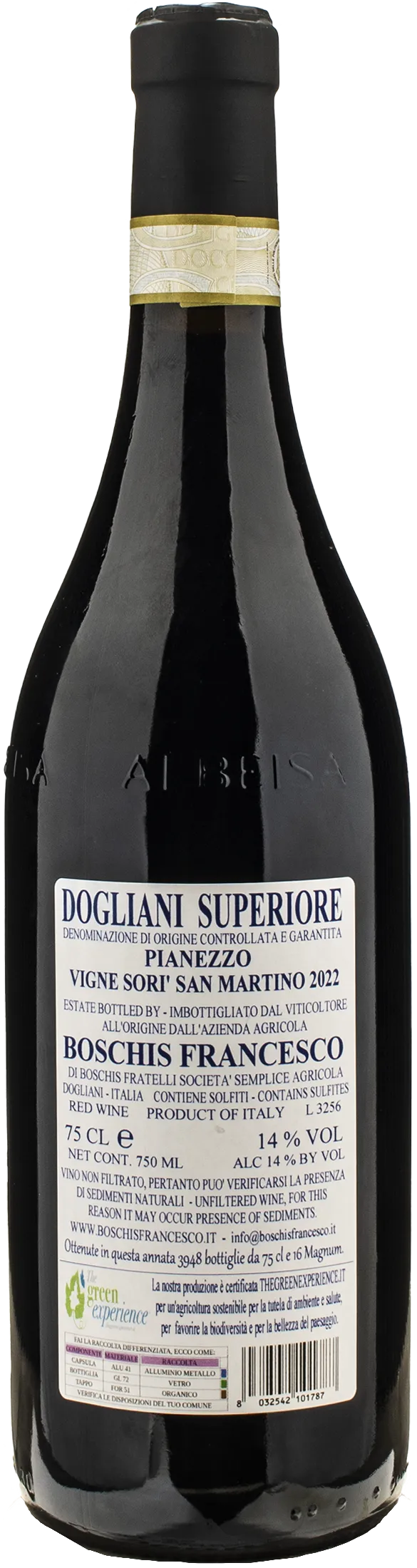 Francesco Boschis Dogliani Superiore Pianezzo Vigne Sori San Martino 2022 - Image 2