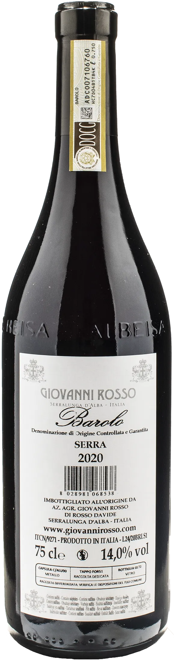 Giovanni Rosso Barolo La Serra 2020 - Image 2