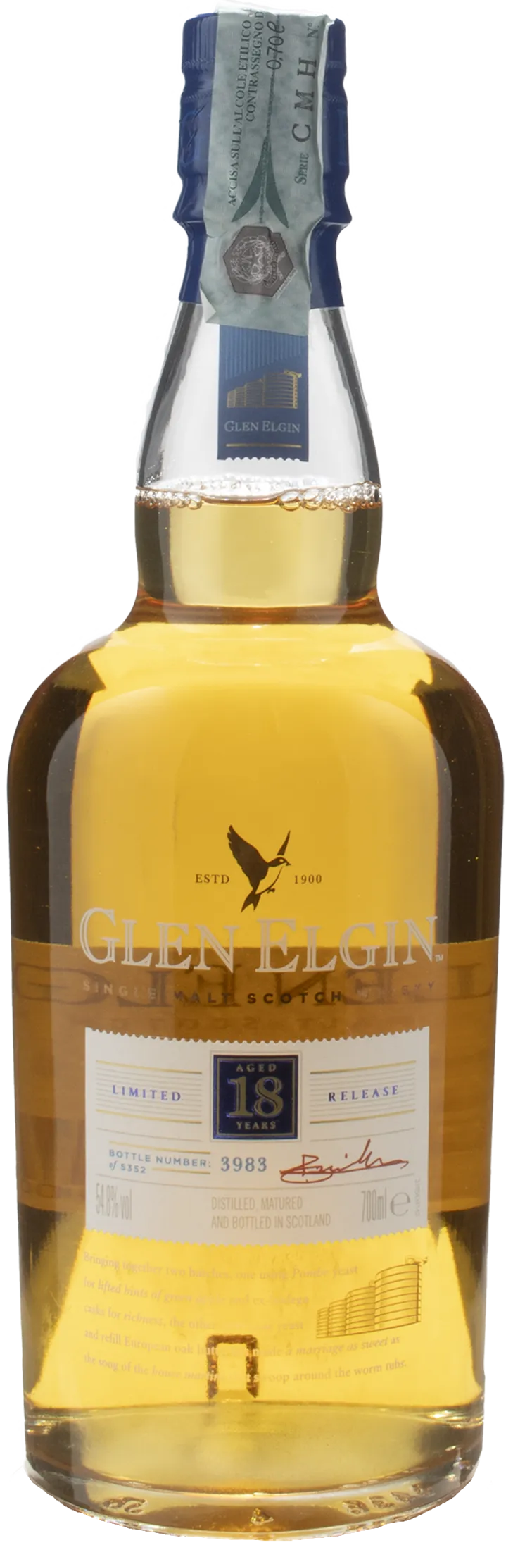 Glen Elgin Single Malt Scotch Whisky Limited Release 18 Y.O. 0.7L