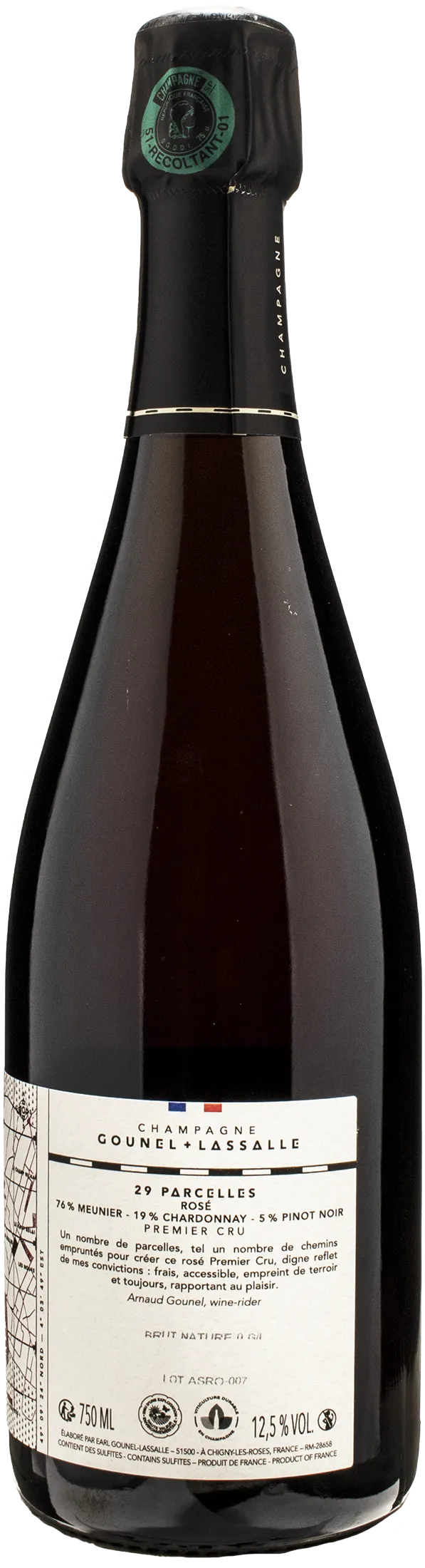 Gounel Lassalle Champagne 29 Parcelles 1er Cru Rosè Brut Nature - Image 2