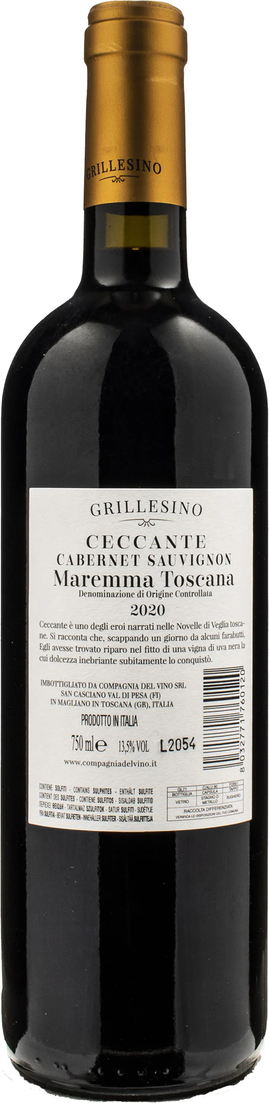 Grillesino Maremma Toscana Ceccante Cabernet Sauvignon 2020 - Image 2