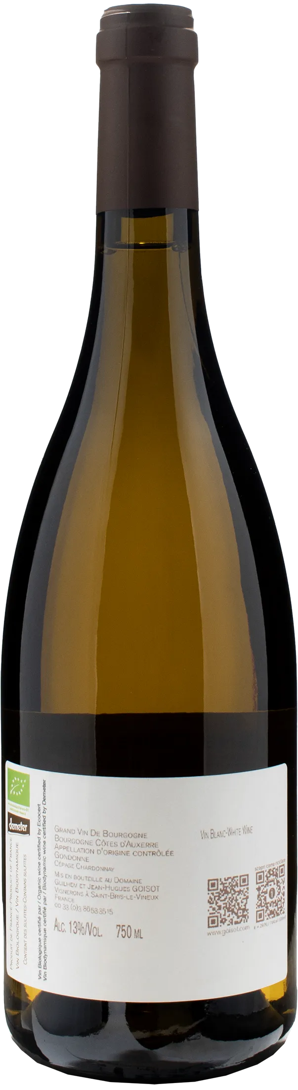Guilhem et Jean Hugues Goisot Bourgogne Cotes d'Auxerre Gondonne 2021 - Image 2