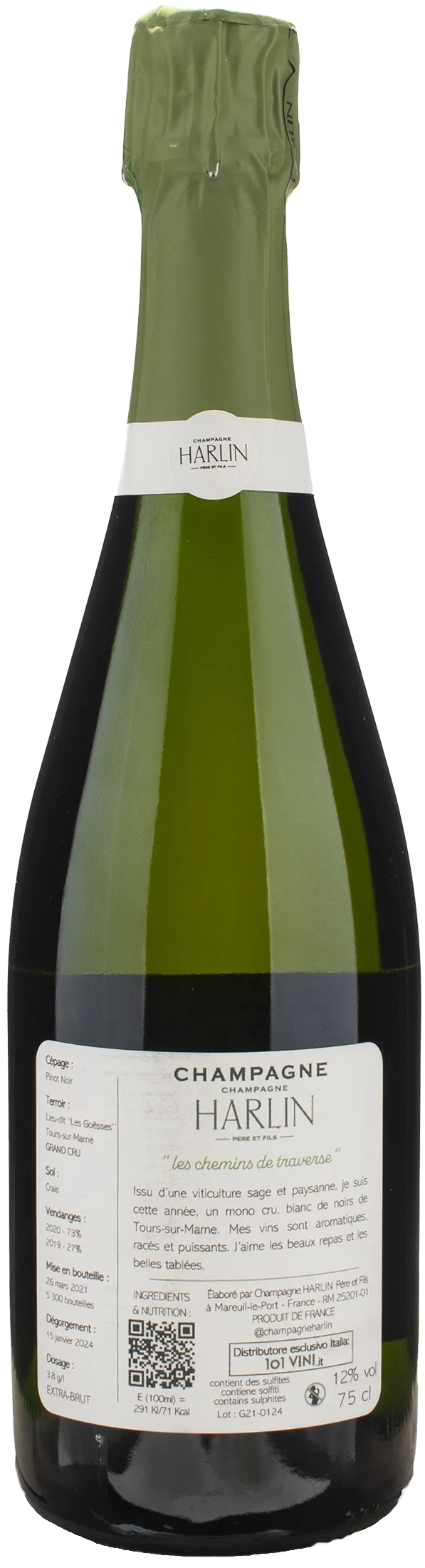 Harlin Champagne Grand Cru Les Chemins de Traverse Extra Brut - Image 2