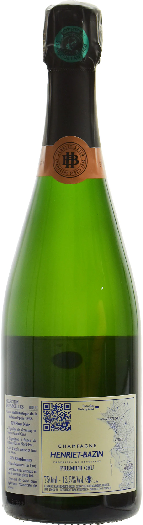 Henriet Bazin Champagne 1er Cru Selection de Parcelles Brut - Image 2