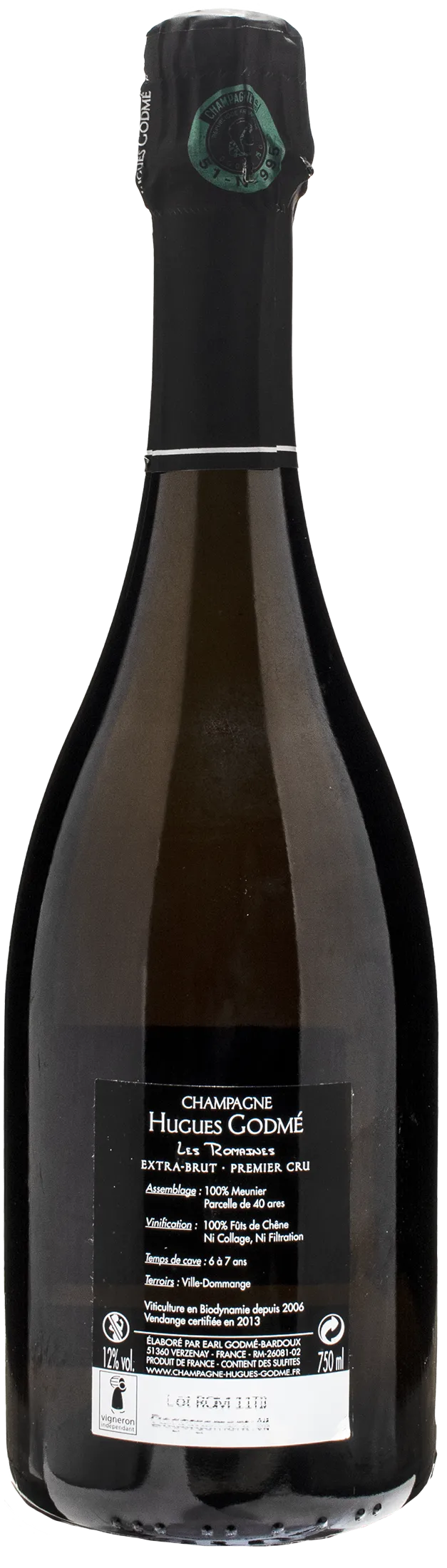 Hugues Godme Champagne 1er Cru Les Romaines Extra Brut 2011 - Image 2