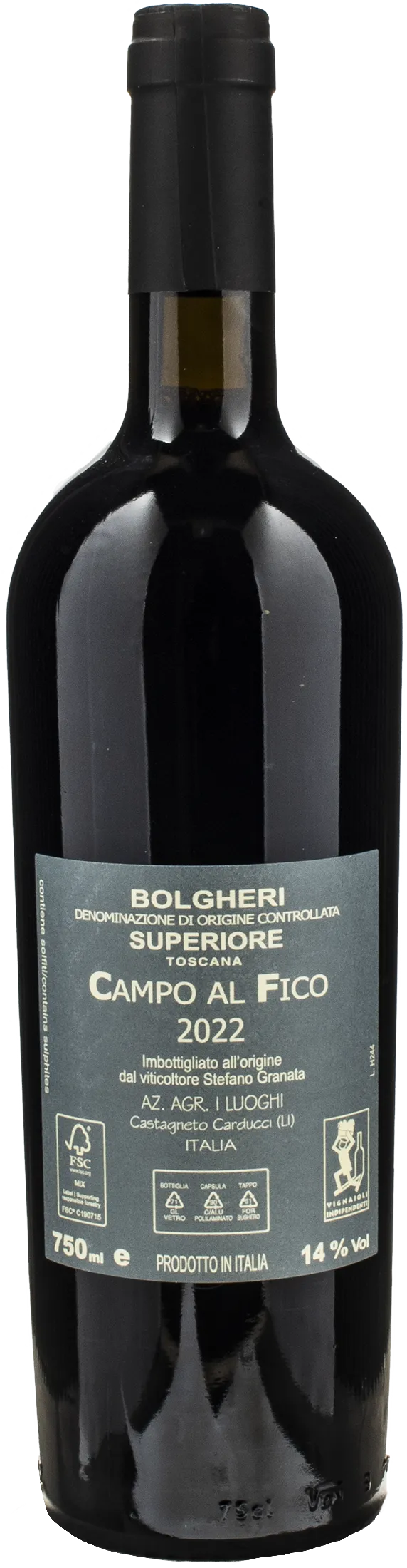I Luoghi Bolgheri Rosso Superiore Campo al Fico 2022 - Image 2