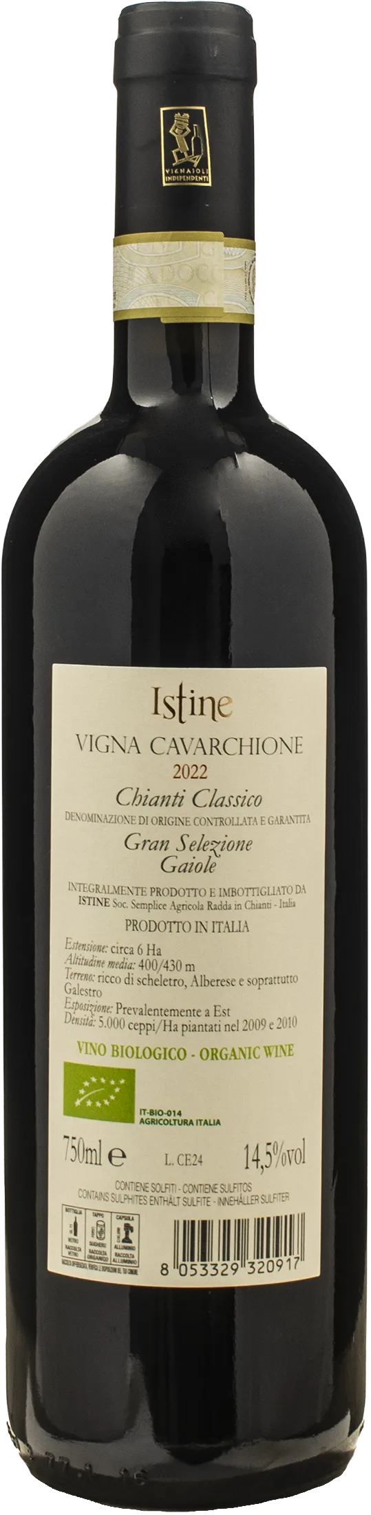 Istine Chianti Classico Gaiole Gran Selezione Vigna Cavarchione 2022 - Image 2