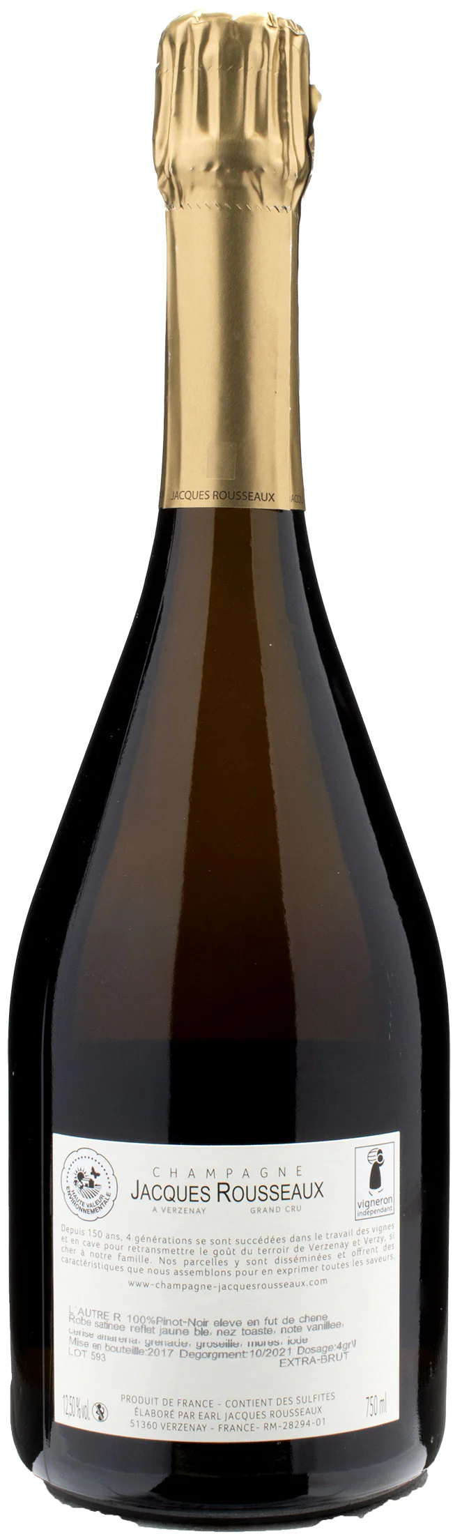 Jacques Rousseaux Champagne Grand Cru L'Autre R Extra Brut - Image 2