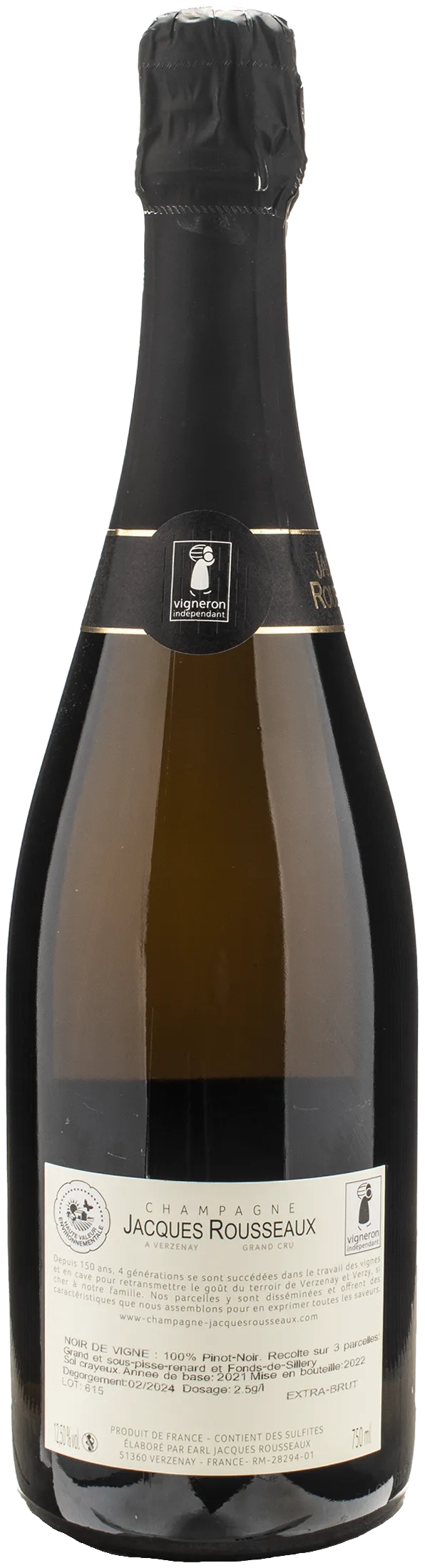 Jacques Rousseaux Champagne Grand Cru Noir de Vigne Extra Brut - Image 2