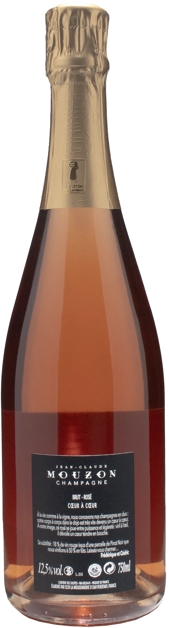 Jean Claude Mouzon Champagne Coeur a Coeur Rosè Brut - Image 2