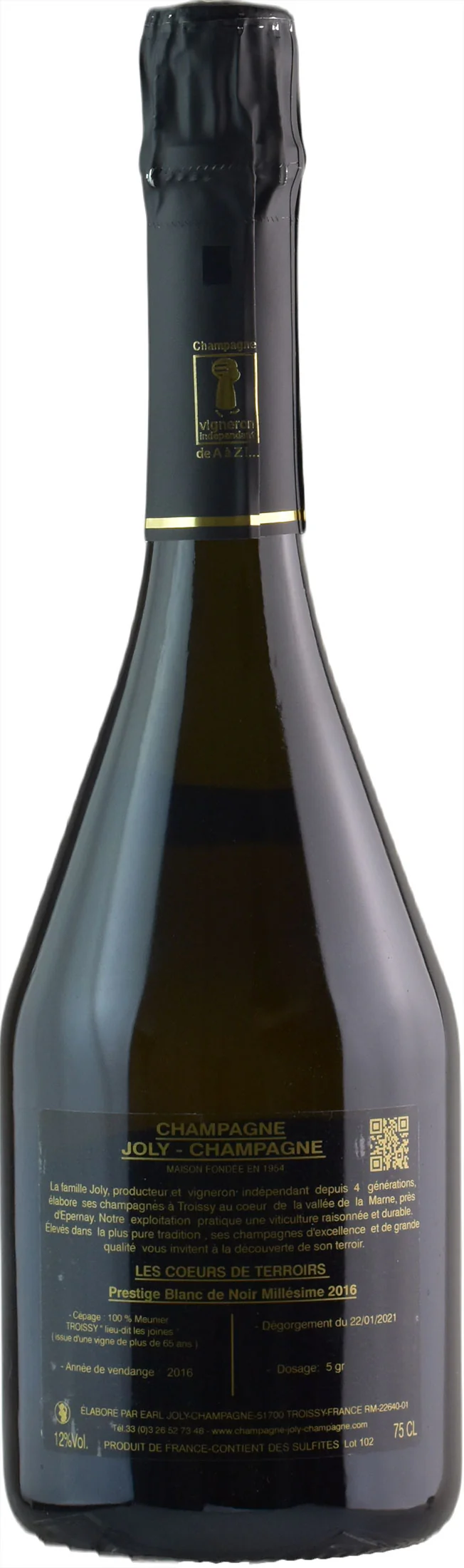 Joly Champagne Blanc de Noirs Millesime Cuvee Prestige 2016 - Image 2
