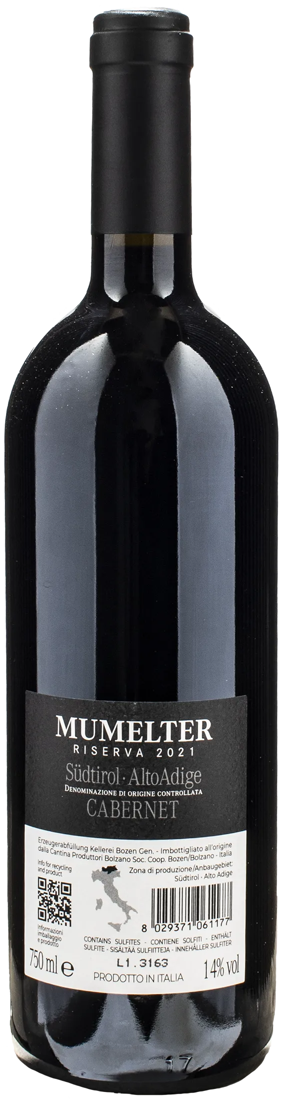 Kellerei Bozen Mumelter Cabernet Riserva 2021 - Image 2