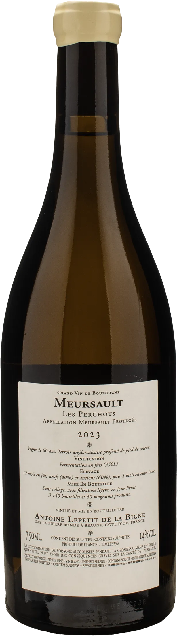 La Pierre Ronde Antoine Lapetit De La Bigne Meursault Les Perchots 2023 - Image 2