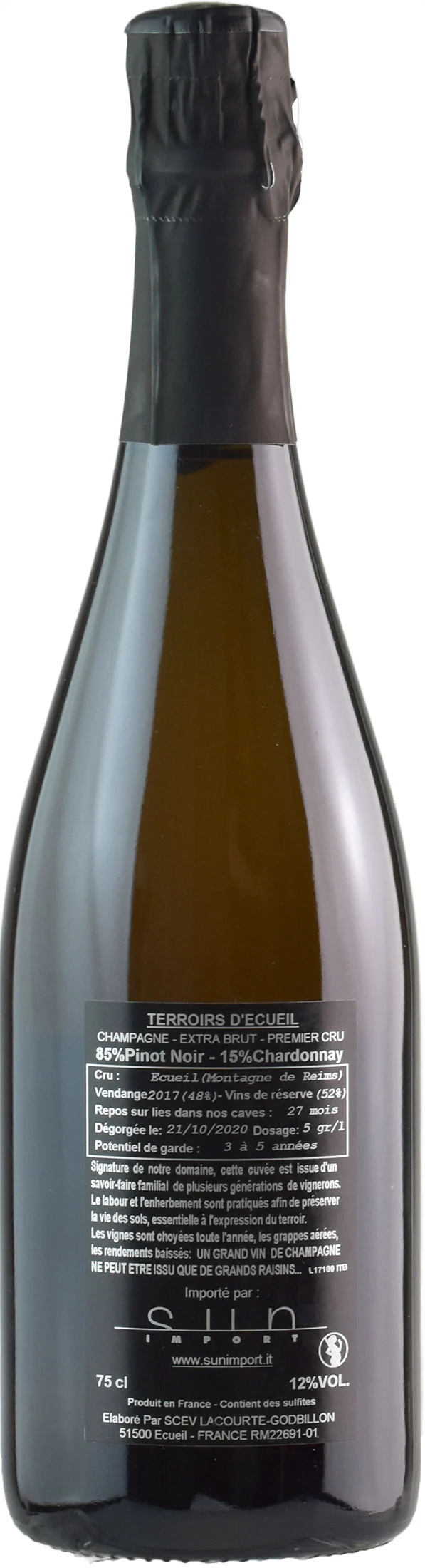 Lacourte Godbillon Champagne 1er Cru Terroirs d'Ecueil Extra Brut - Image 2