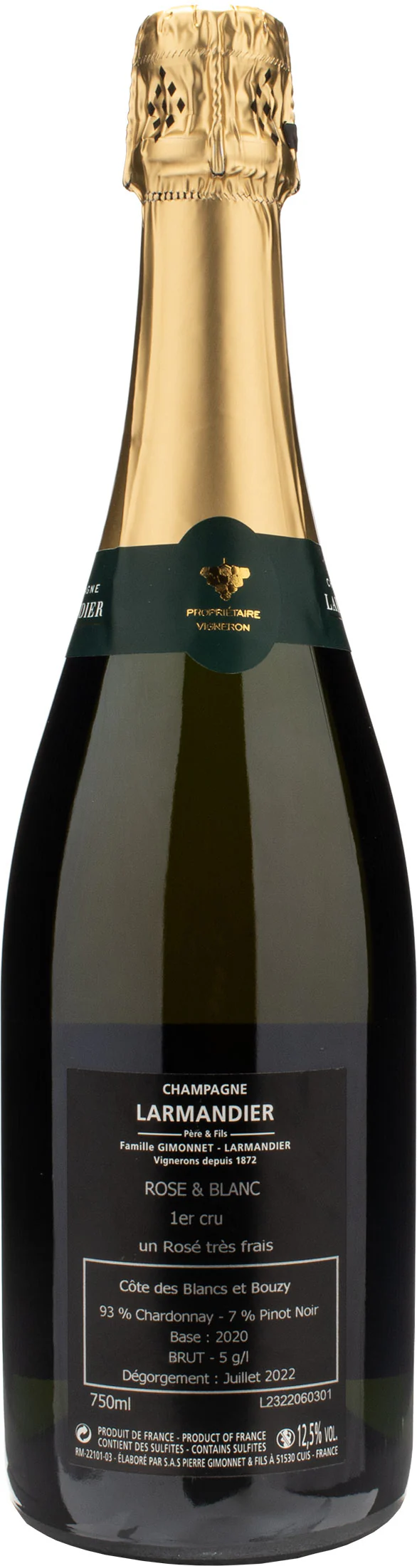 Larmandier Pere Et Fils Champagne 1er Cru Rosè & Blancs Assemblage Brut - Image 2