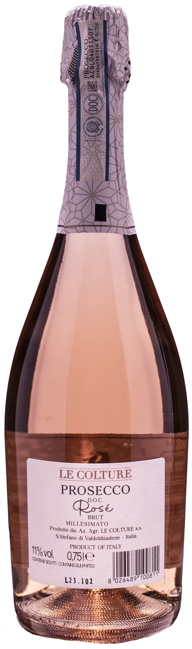Le Colture Rosé Prosecco Brut Millesimato 2022 - Image 2