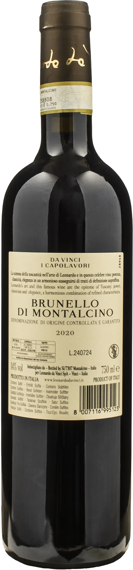 Leonardo da Vinci Capolavori Brunello di Montalcino San Giovanni Battista 2020 - Image 2