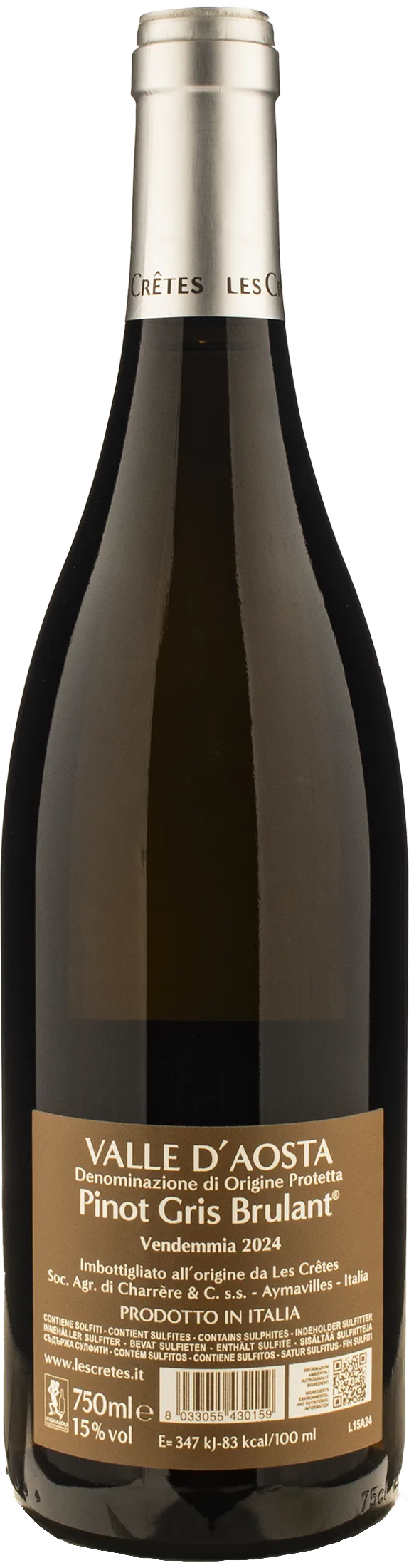 Les Cretes Pinot Gris Brulant 2024 - Image 2