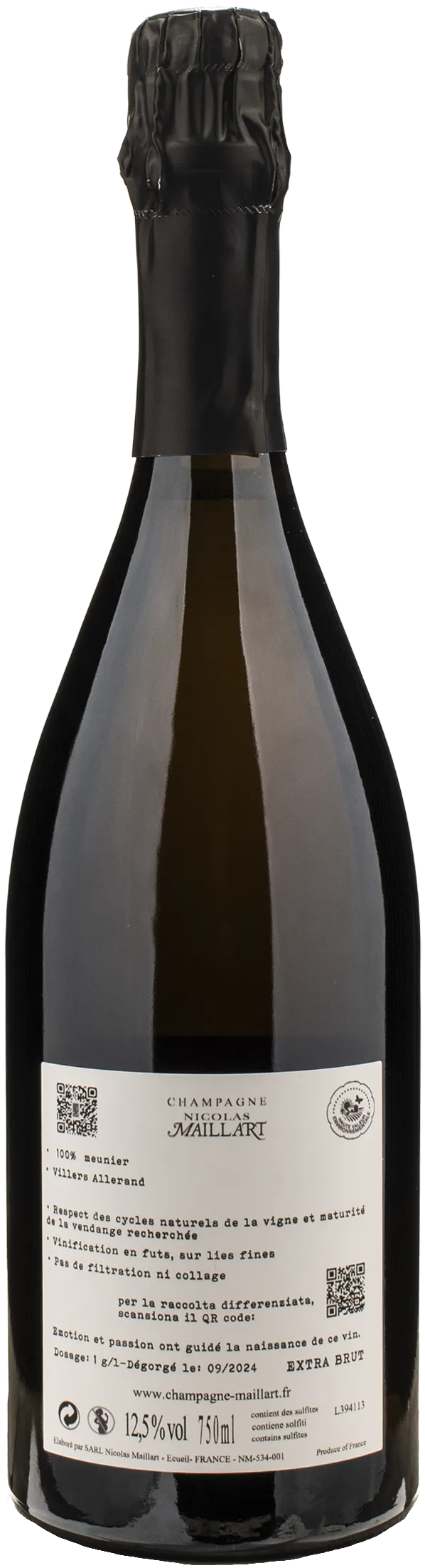 Maillart Champagne 1er Cru Mont Martin Extra Brut 2020 - Image 2