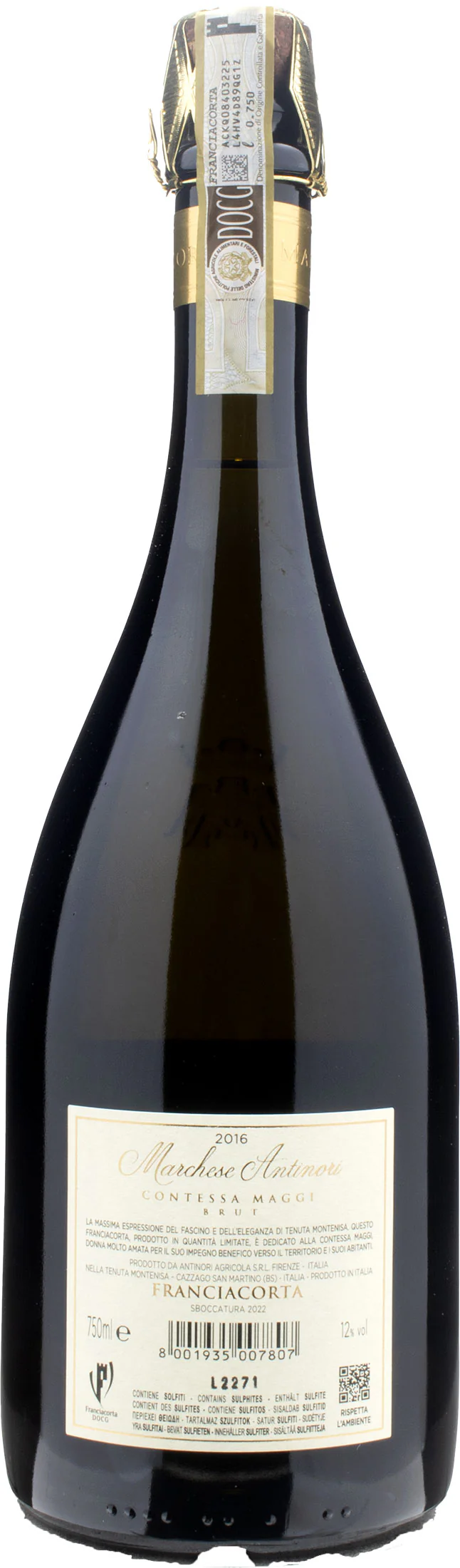 Marchese Antinori Tenuta Montenisa Franciacorta Brut Contessa Maggi 2016 - Image 2