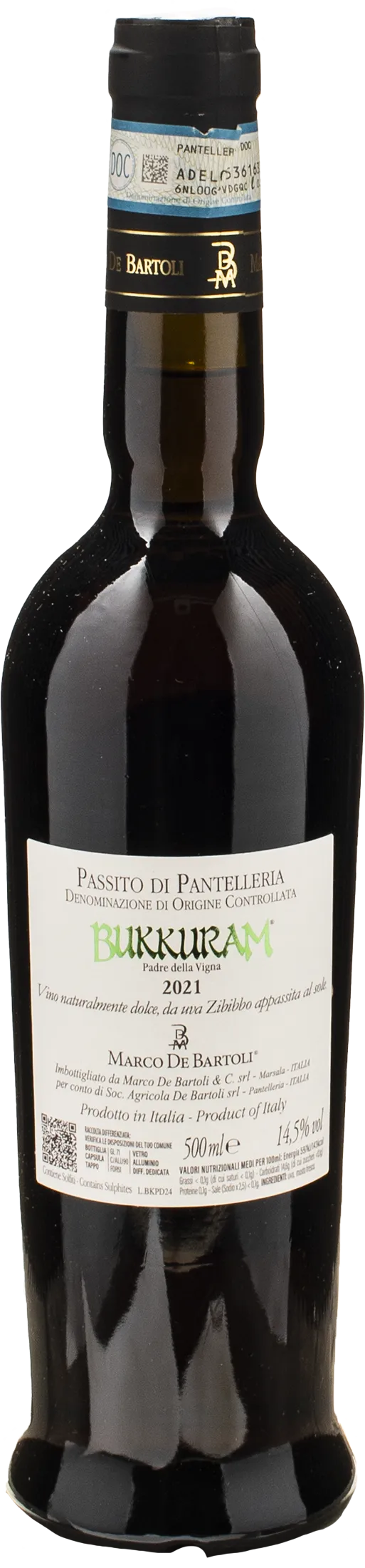 Marco De Bartoli Bukkuram Padre della Vigna Passito Pantelleria 0.5L 2021 - Image 2