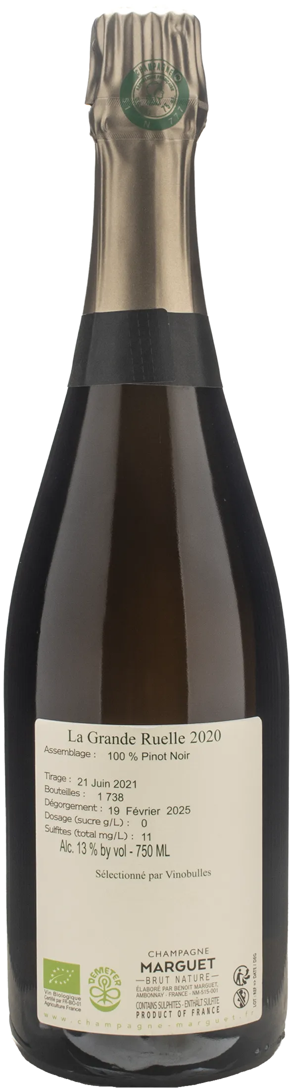 Marguet Champagne Grand Cru La Grande Ruelle Brut Nature 2020 - Image 2