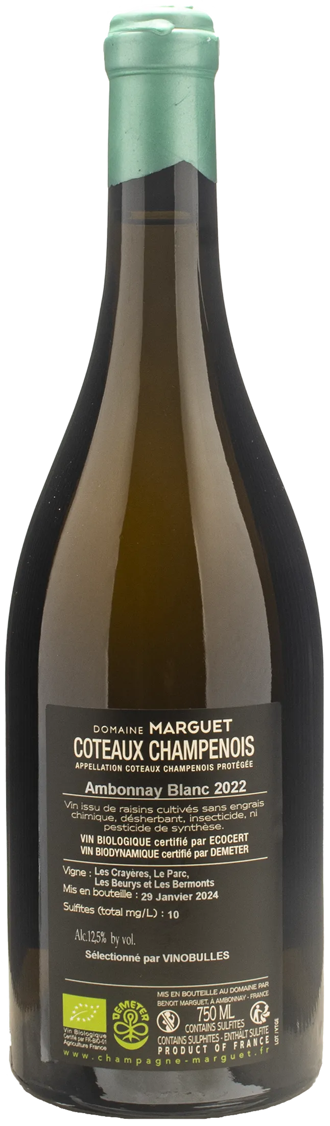 Marguet Coteaux Champenois Blanc Ambonnay 2022 - Image 2