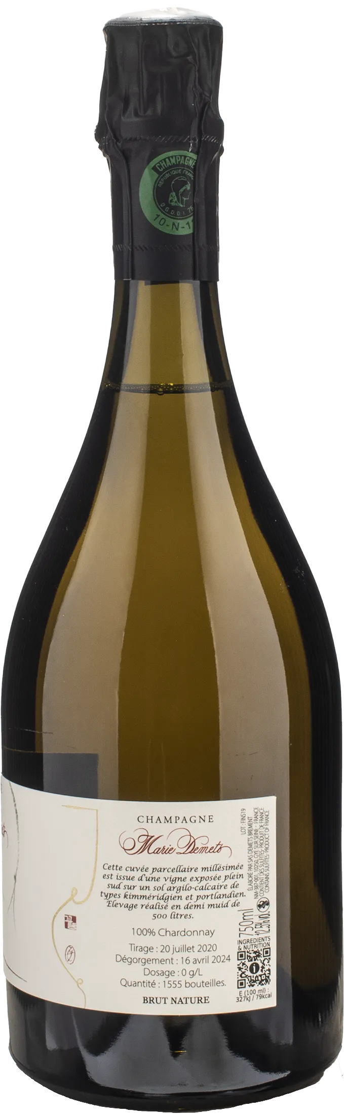 Marie Demets Champagne Brut Nature Cuvee Fins 2019 - Image 2