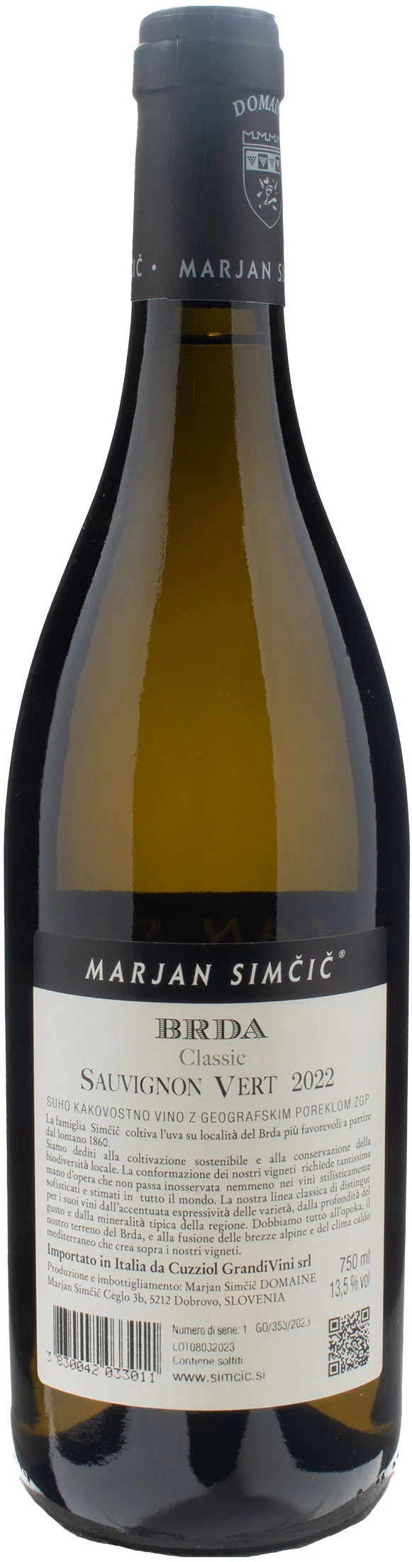 Marjan Simcic Sauvignon Vert BRDA Classic 2022 - Image 2