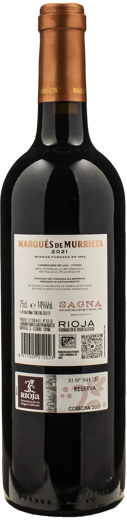 Marques de Murrieta Tinto Reserva 2021 - Image 2