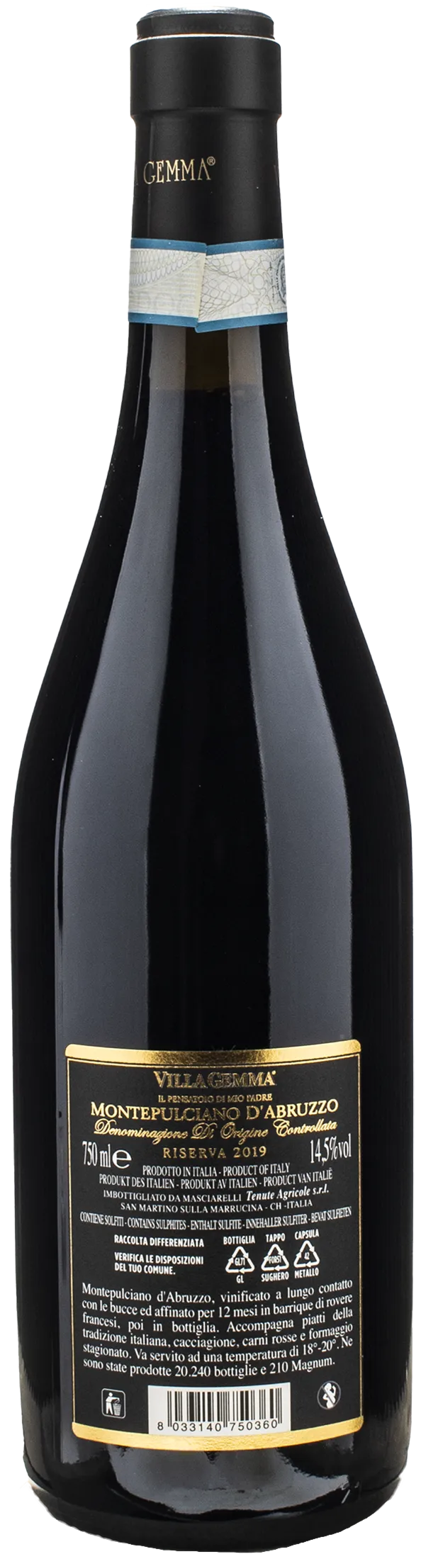 Masciarelli Montepulciano d'Abruzzo Villa Gemma Riserva 2019 - Image 2