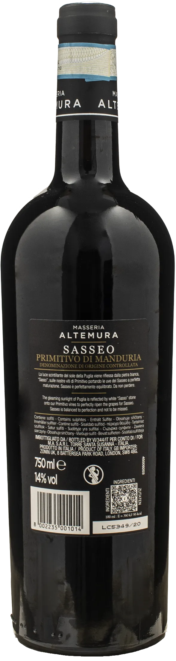 Masseria Altemura Primitivo di Manduria Sasseo 2023 - Image 2
