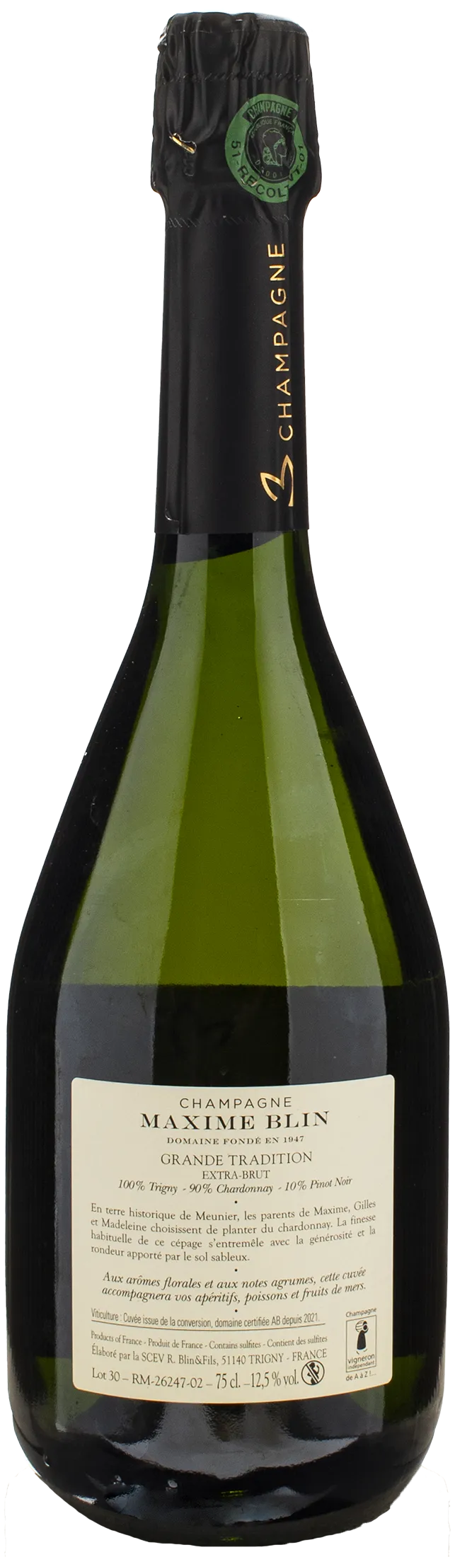Maxime Blin Champagne Grande Tradition Extra Brut - Image 2