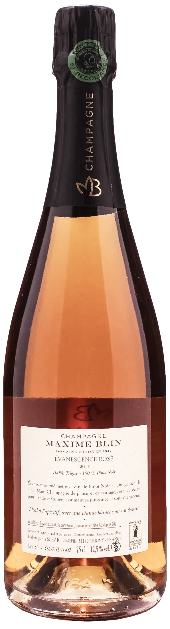 Maxime Blin Champagne Rosè Brut Evanesence - Image 2