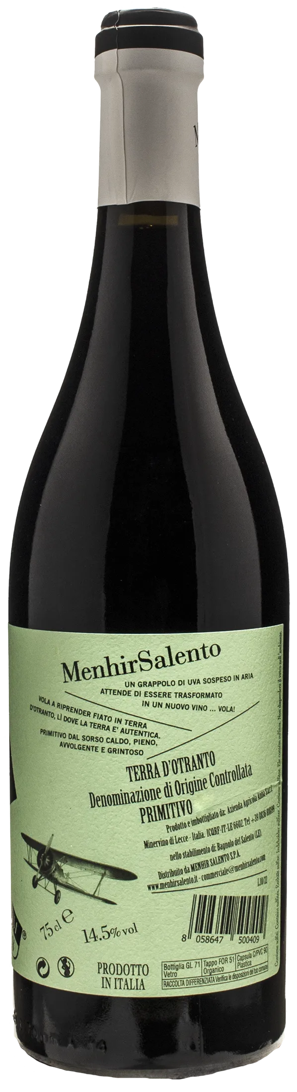Menhir Primitivo Terra d'Otranto Vola 2020 - Image 2