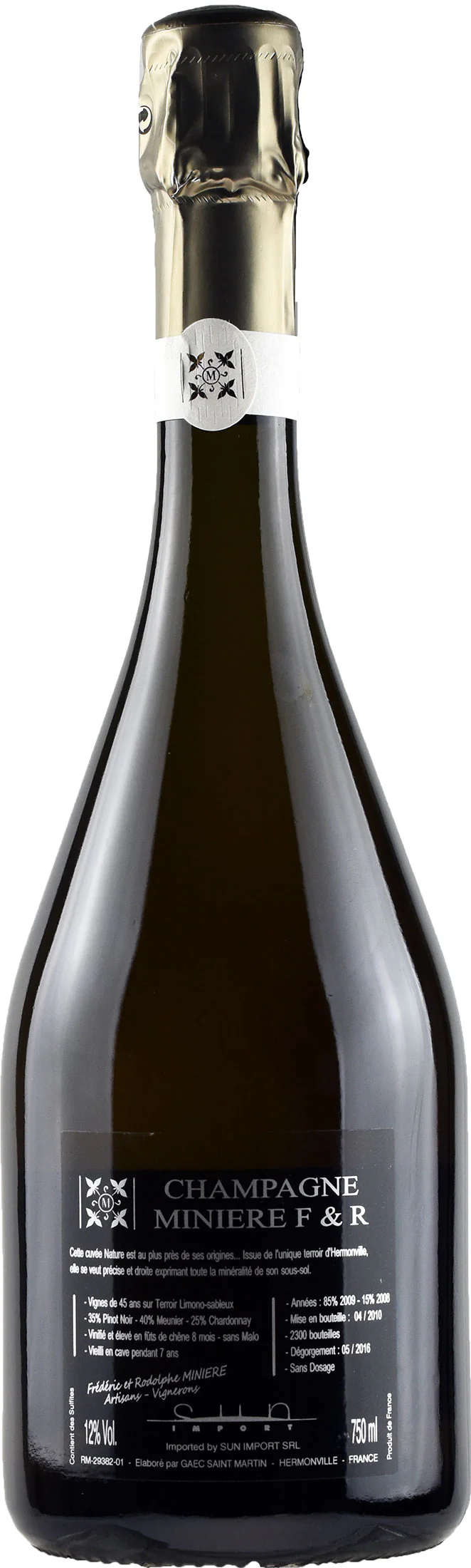 Miniere F&R Champagne Brut Zero - Image 2