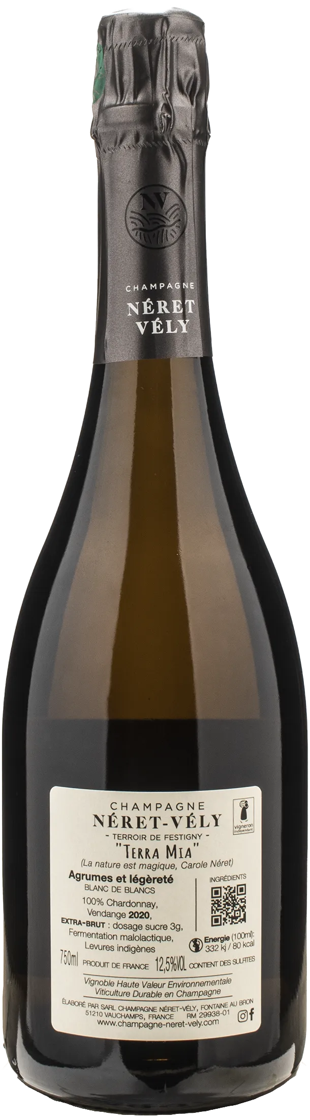 Neret Vely Champagne Blanc de Blancs Extra Brut Terra Mia - Image 2
