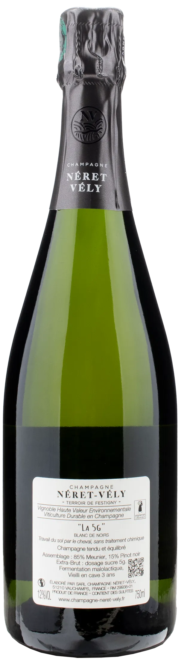 Neret Vely Champagne Blanc de Noirs La 5G Extra Brut - Image 2