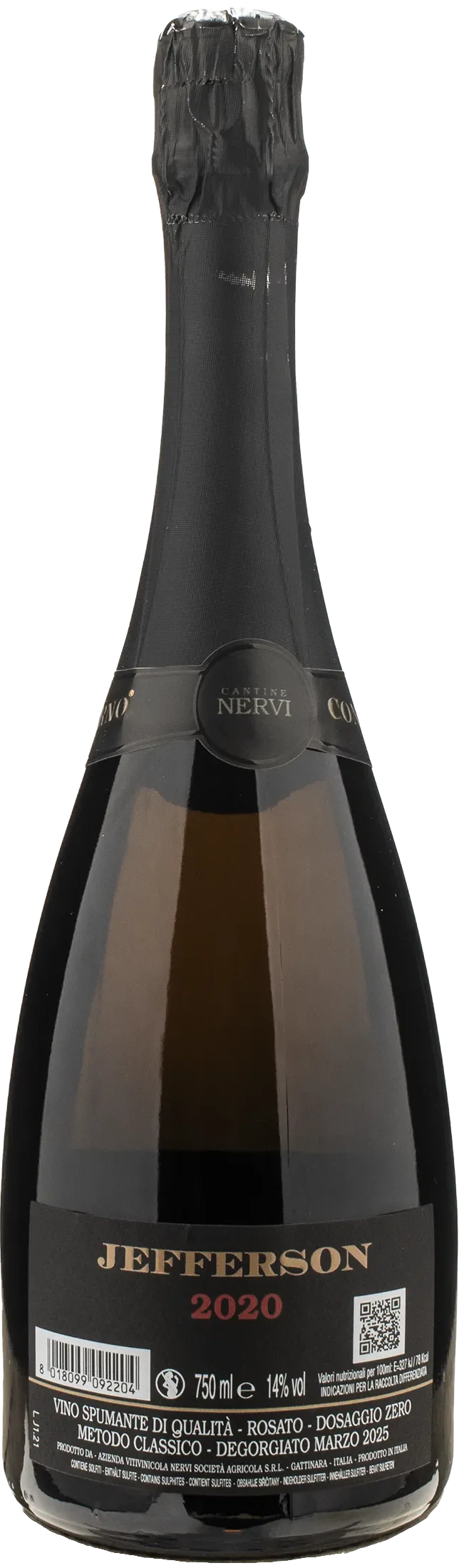 Nervi Metodo Classico Rosato Dosaggio Zero Jefferson 2020 - Image 2