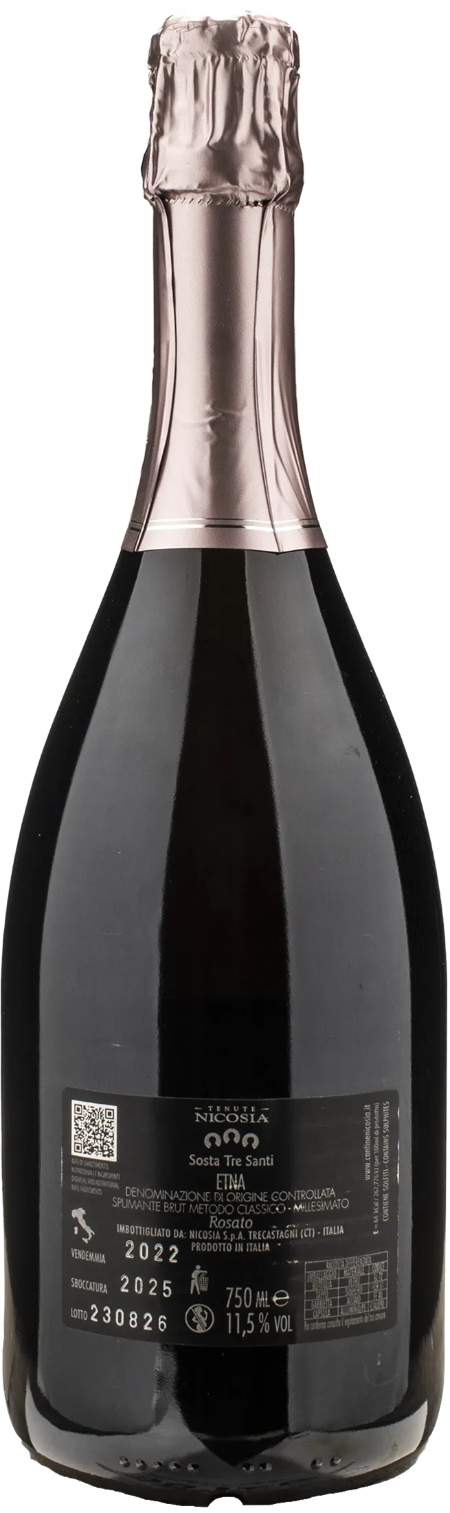 Nicosia Sosta Tre Santi Etna Rosato Metodo Classico Brut 2022 - Image 2