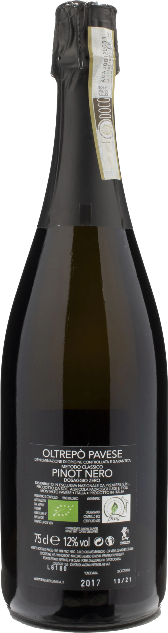 Padroggi Oltrepo Pavese Pinot Nero Dosaggio Zero Metodo Classico - Image 2