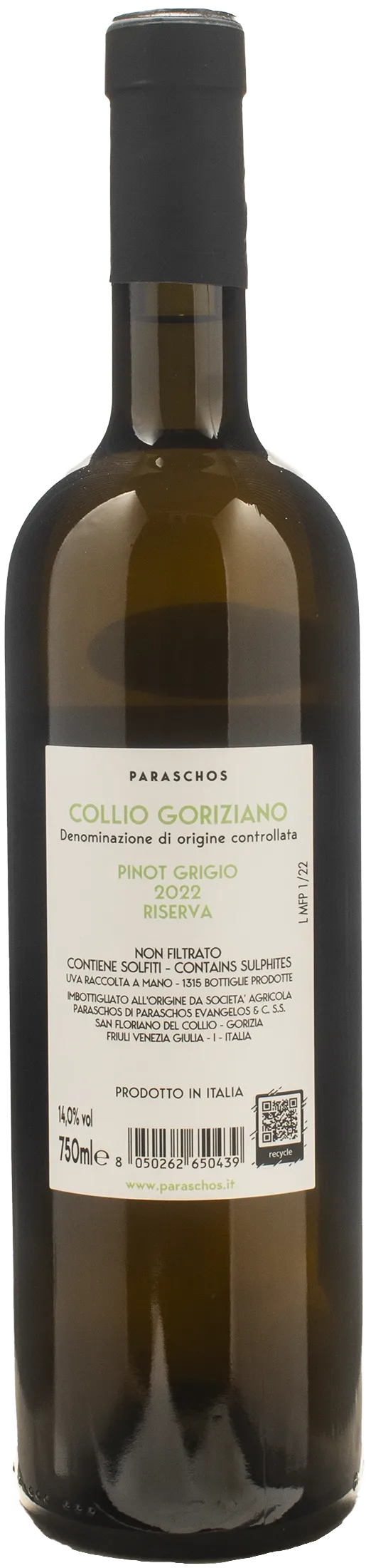 Paraschos JBZ Pinot Grigio Riserva 2022 - Image 2